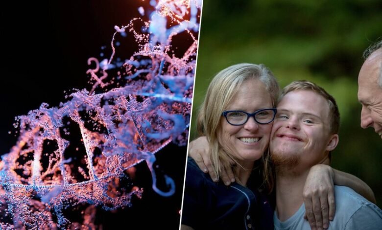 Ilustración del cromosoma 21 y su relación con el síndrome de Down