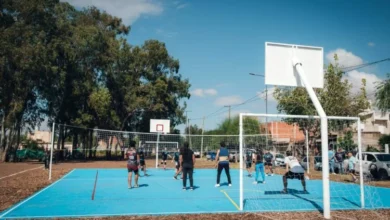 Inauguración del playón deportivo en Barrio Nuestro Hogar III con la presencia del intendente Daniel Passerini