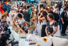 Imagen de la Feria de Economía Circular en Plaza Vélez Sarsfield