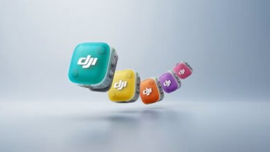 Imagen del DJI Mic Mini 2 con cubiertas de colores intercambiables