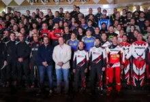 Imagen de la largada simbólica del Rally Sudamericano en Mina Clavero