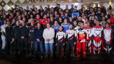 Imagen de la largada simbólica del Rally Sudamericano en Mina Clavero