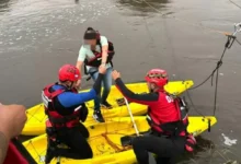 Rescatistas en acción en Pampa de Achala