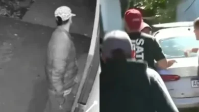 Una imagen de una persona detenida por la policía, con un titular que indica 'Acusado de acoso sexual en San Francisco Solano'