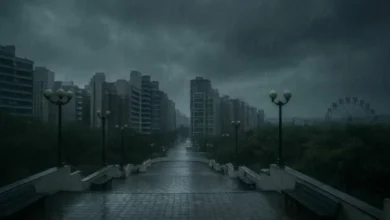 Imagen de tormenta en Córdoba con lluvia y viento