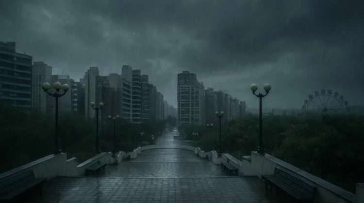 Imagen de tormenta en Córdoba con lluvia y viento