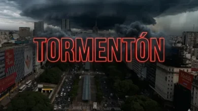 Imagen de un tormentón glacial sobre la ciudad