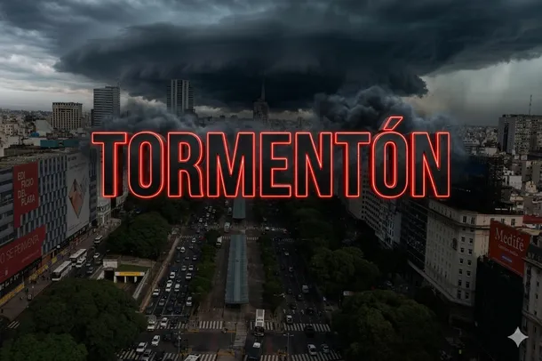 Imagen de un tormentón glacial sobre la ciudad