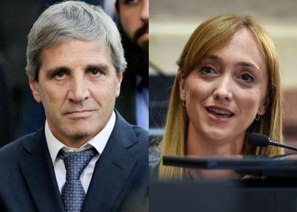Luis Caputo y Anabel Fernández Sagasti en medio de la polémica por los créditos del Banco Nación