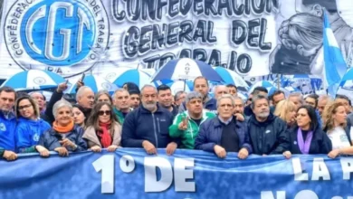 Imagen de la movilización de la CGT Córdoba en la víspera del Día del Trabajador