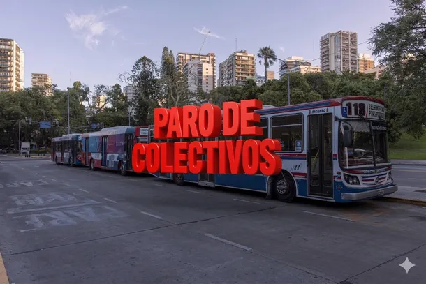 Largas filas de pasajeros esperando colectivos en una parada del AMBA