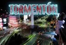 Imagen de tormenta en el AMBA con fuertes lluvias y vientos