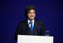 Javier Milei en una reunión con líderes religiosos