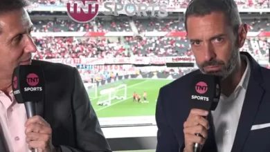 Pablo Giralt y Juan Pablo Varsky en una transmisión de fútbol