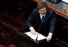 Imagen de Javier Milei en el Congreso argentino