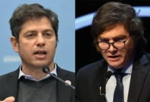 Axel Kicillof y Javier Milei en una reunión oficial