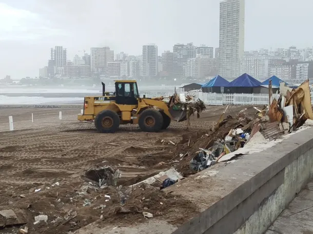 Imagen de la demolición de La Saladita en Mar del Plata