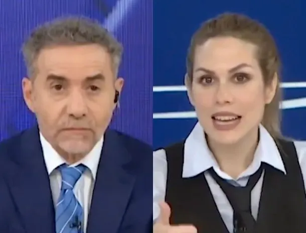Luis Majul y Lilia Lemoine en un debate en vivo