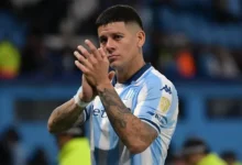 Imagen de los jugadores de Independiente y Racing en el Clásico de Avellaneda