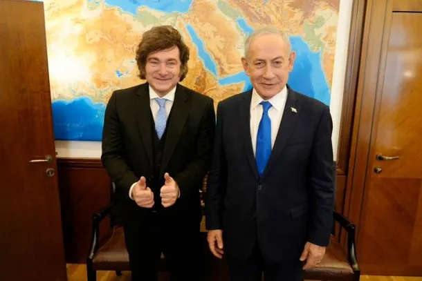Javier Milei y Benjamin Netanyahu en reunión en Israel