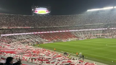 Imagen del Estadio Monumental lleno de hinchas de River y Boca antes del Superclásico
