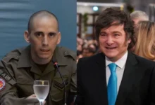 Nahuel Gallo y Javier Milei en Casa Rosada