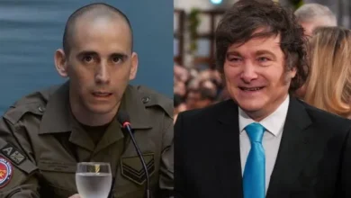 Nahuel Gallo y Javier Milei en Casa Rosada