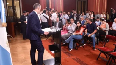 Periodistas protestando frente a la Casa Rosada