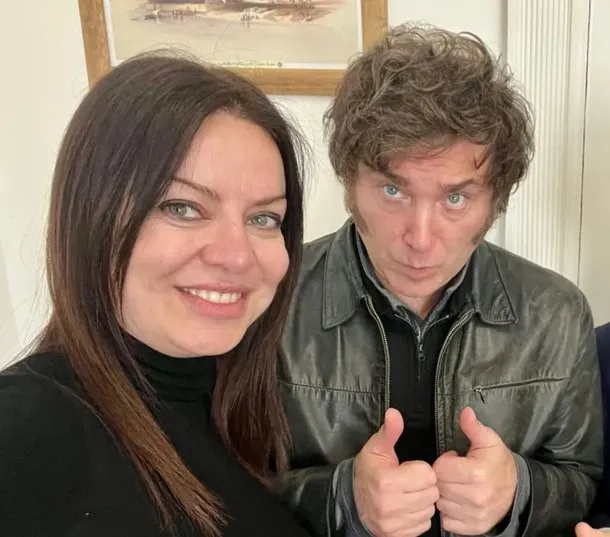 Sandra Pettovello y Javier Milei en una reunión oficial