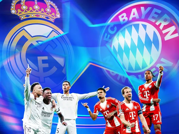 Imagen de los jugadores del Real Madrid y el Bayern Múnich en el campo