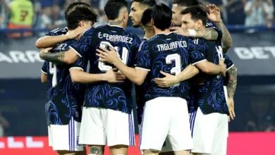 La Selección Argentina en entrenamiento