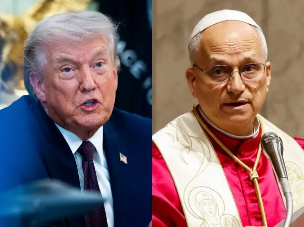 Imagen de Donald Trump y el papa León XIV en un encuentro oficial