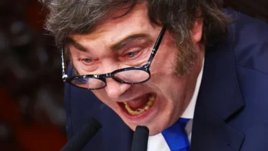 Javier Milei en una conferencia de prensa