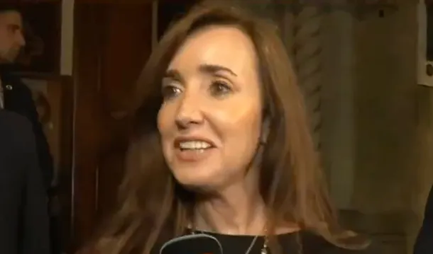 Victoria Villarruel y Javier Milei en una reunión oficial