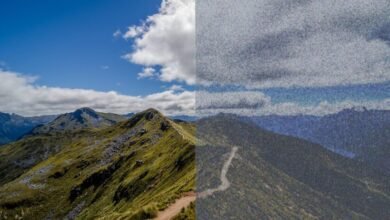 Imagen que representa la nieve visual, con puntos blancos y negros en un fondo blanco