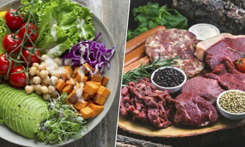 Imagen de una ensalada de legumbres y cereales integrales, representando una dieta equilibrada rica en proteína vegetal