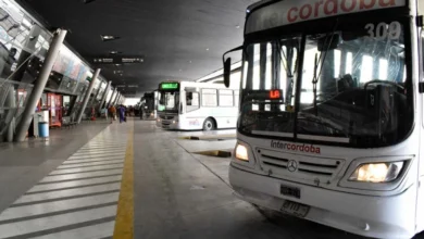Imagen de un autobús en Córdoba con personas esperando en la parada