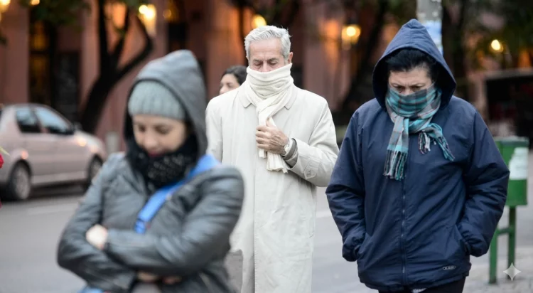 Persona abrigada en la calle durante una ola de frío