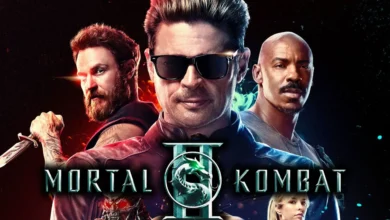 Imagen de la portada de Mortal Kombat 2, mostrando a los personajes principales en acción