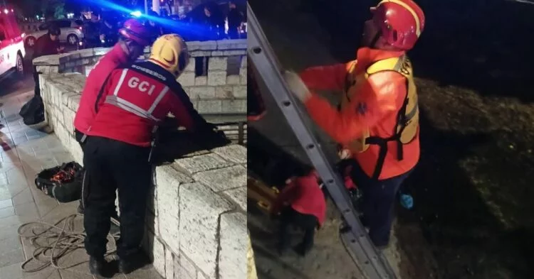 Imagen de La Cañada en Córdoba con luces de emergencia