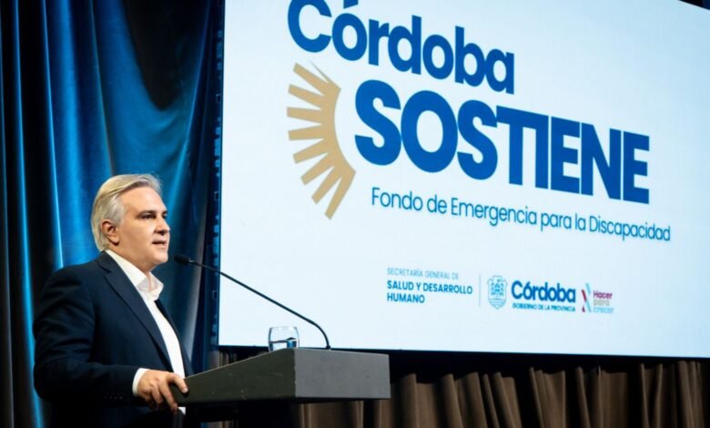 Gobernador Martín Llaryora y secretaria de Salud y Desarrollo Humano, Liliana Montero, anuncian la creación del fondo de emergencia 'Córdoba Sostiene'