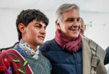 El gobernador Martín Llaryora durante su recorrida por localidades del departamento Pocho