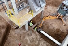 Imagen de la obra de saneamiento en Almafuerte