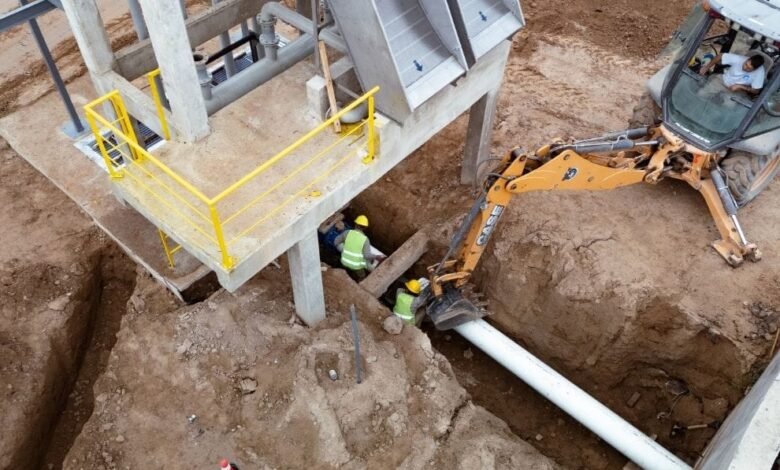 Imagen de la obra de saneamiento en Almafuerte