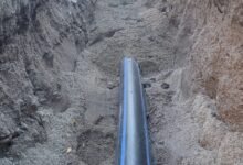Imagen de la obra de agua potable en Huerta Grande