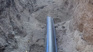 Imagen de la obra de agua potable en Huerta Grande