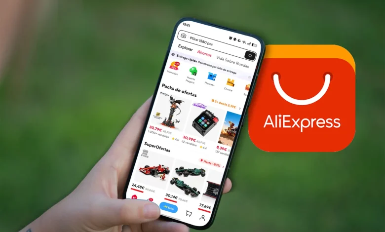 Notificaciones de AliExpress en un móvil