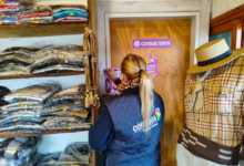 Imagen de un veterinario revisando productos en un comercio