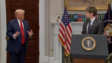 Donald Trump en una conferencia de prensa