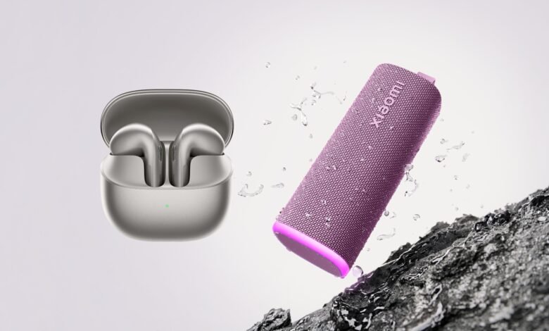 Imagen de los auriculares Buds 6 y altavoz Sound Play de Xiaomi